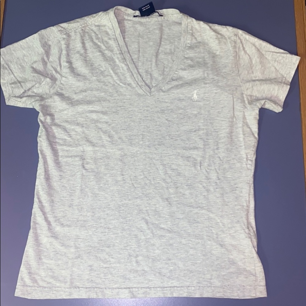 ralph lauren grey v neck t-shirt
